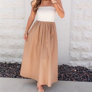 Elegant Tan Women's Dress